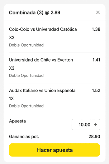 Ejemplos de apuestas doble oportunidad