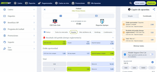 Mejores Casas de Apuestas para Apostar por el Colo Colo: Jugabet