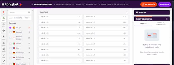 Mejores Casas de Apuestas con Línea de Gol En España: Tonybet