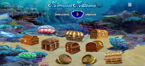 Minijuego cofre del tesoro Mermaids Millions