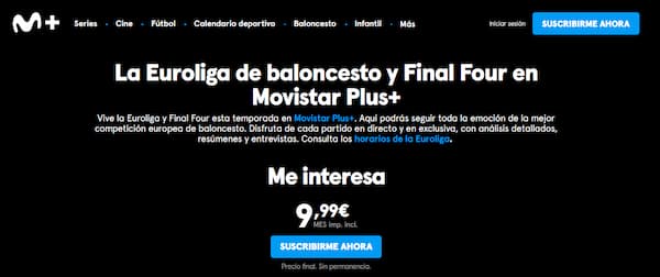 Donde ver la Euroliga: Movistar+