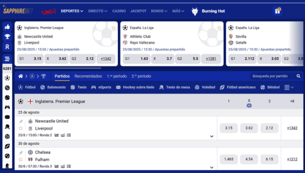 Apuestas doble oportunidad Sapphirebet Chile