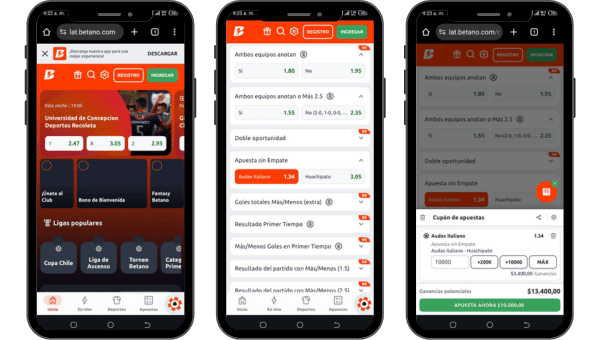 Como hacer apuesta sin empate en Betano