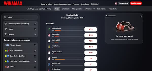 Las Mejores Casas de Apuestas para ver La Euroliga: Winamax