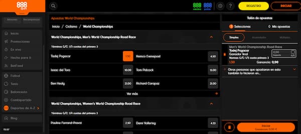 Mejores Casas de Apuestas con Ganador y Colocado: 888Sport