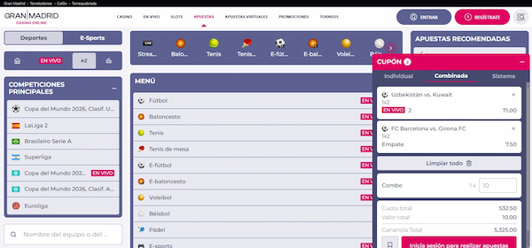 Deportes y mercados - Casino gran Madrid reseña casa de apuestas