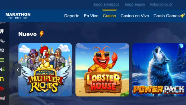 Página principal del Marathonbet casino España