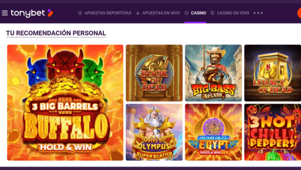 Tonybet Casino Homepage ES