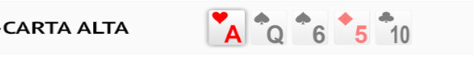 Valores Poker Carta Alta