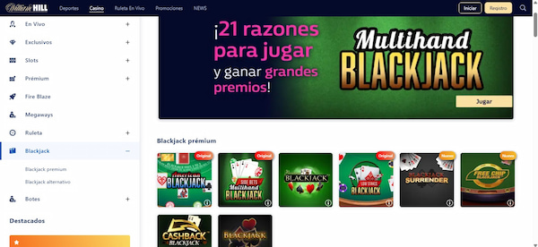William Hill - Cómo ganar en el blackjack online España