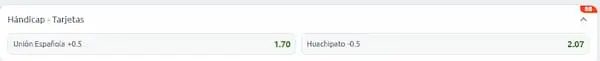 Tipos de Apuesta a Tarjetas: handicap tarjetas
