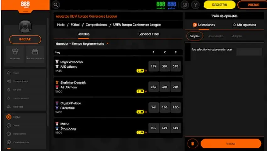 Apuestas en la Conference League en 888sport