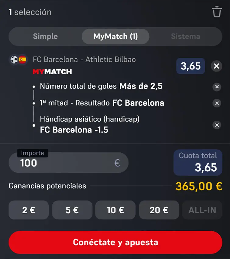 Combinada 2 Barcelona vs Athletic club
