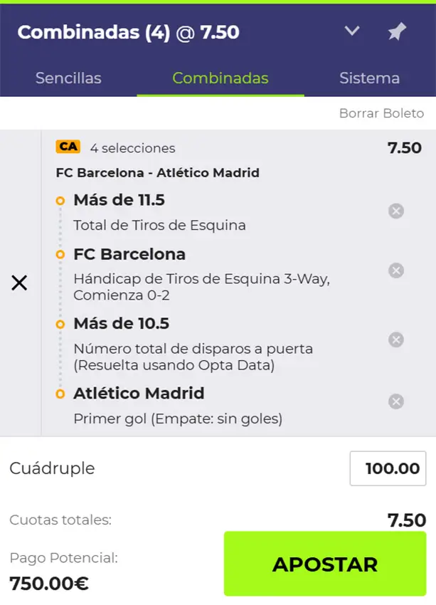 Combinada 1 - Barcelona vs Atlético Madrid