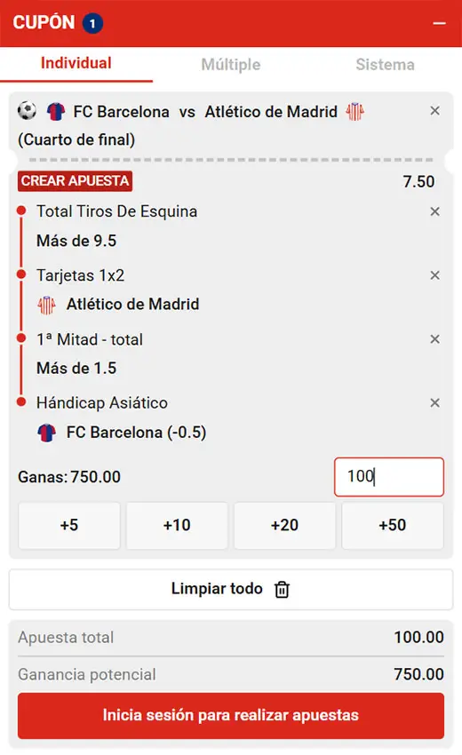 Barcelona - Atlético Madrid - Combinada 1