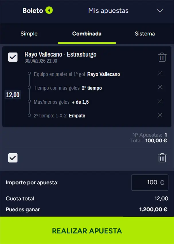 Combinada 1 - Rayo Vallecano - Estrasburgo