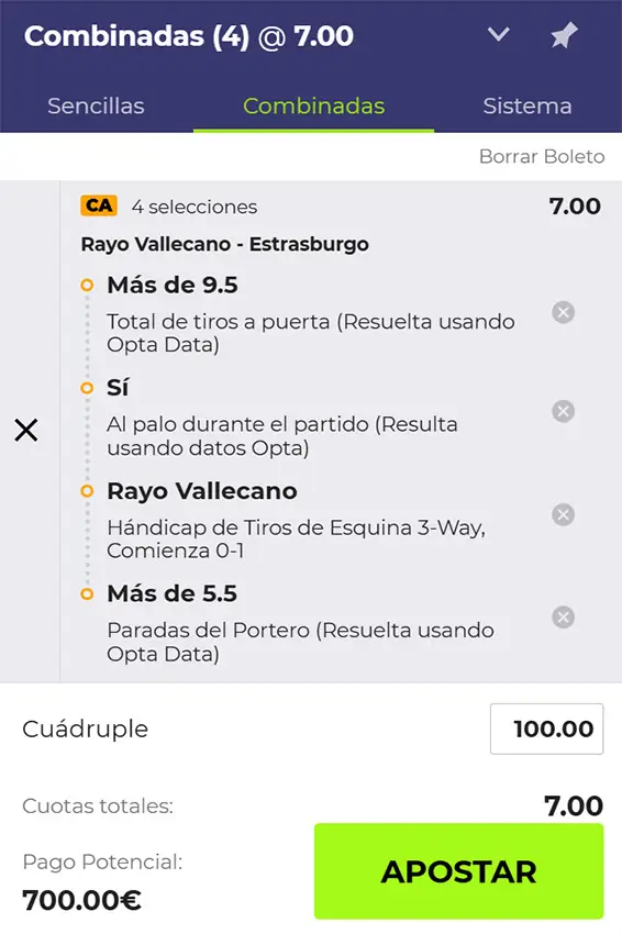 Combinada 2 - Rayo Vallecano - Estrasburgo