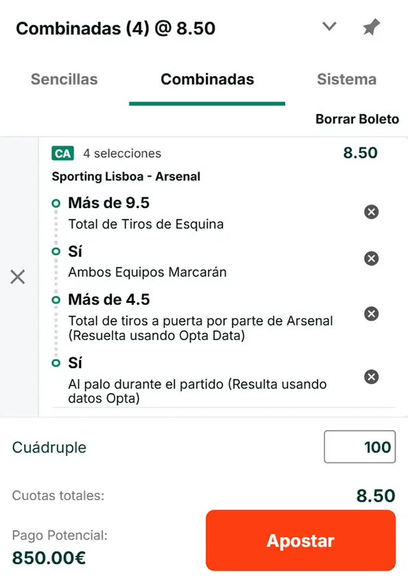 Sporting vsArsenal - Combinada 2