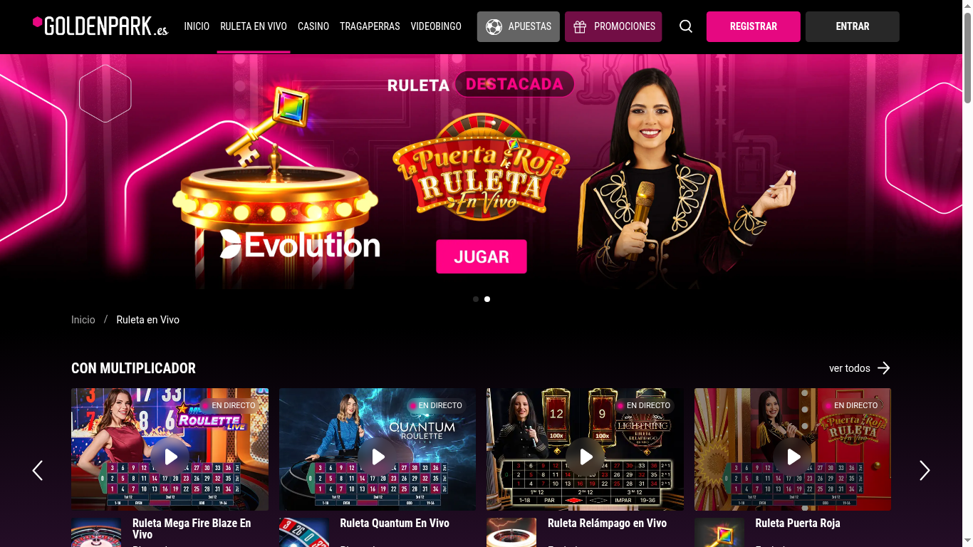 Ruleta en vivo de GoldenPark