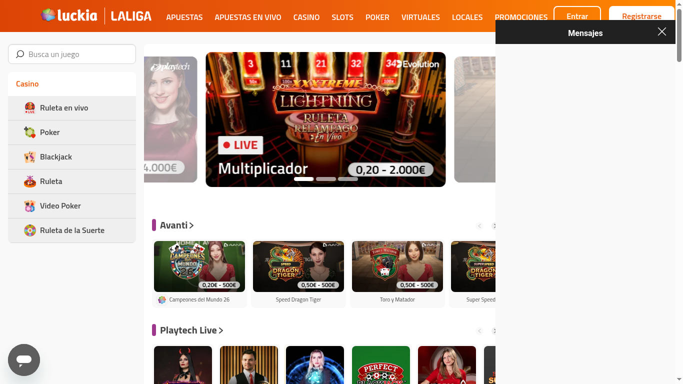 Casino en vivo de Luckia