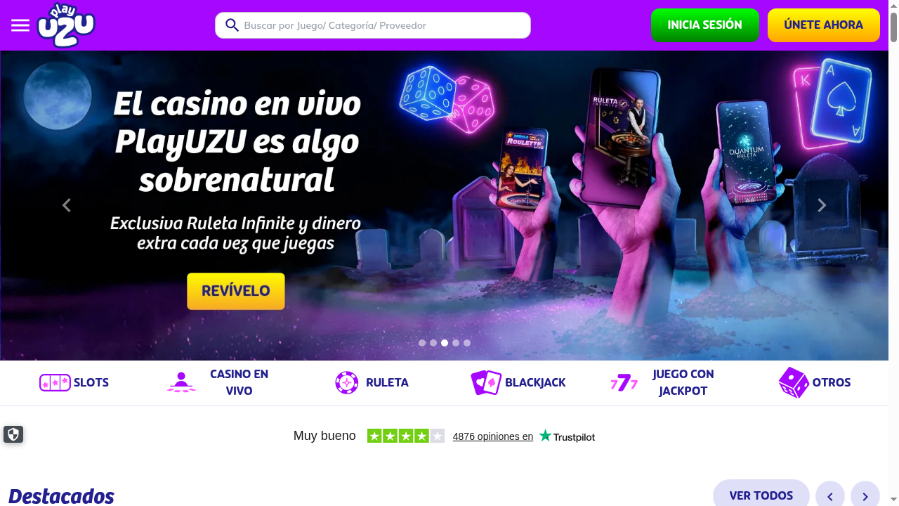 Casino y juegos en PlayUZU