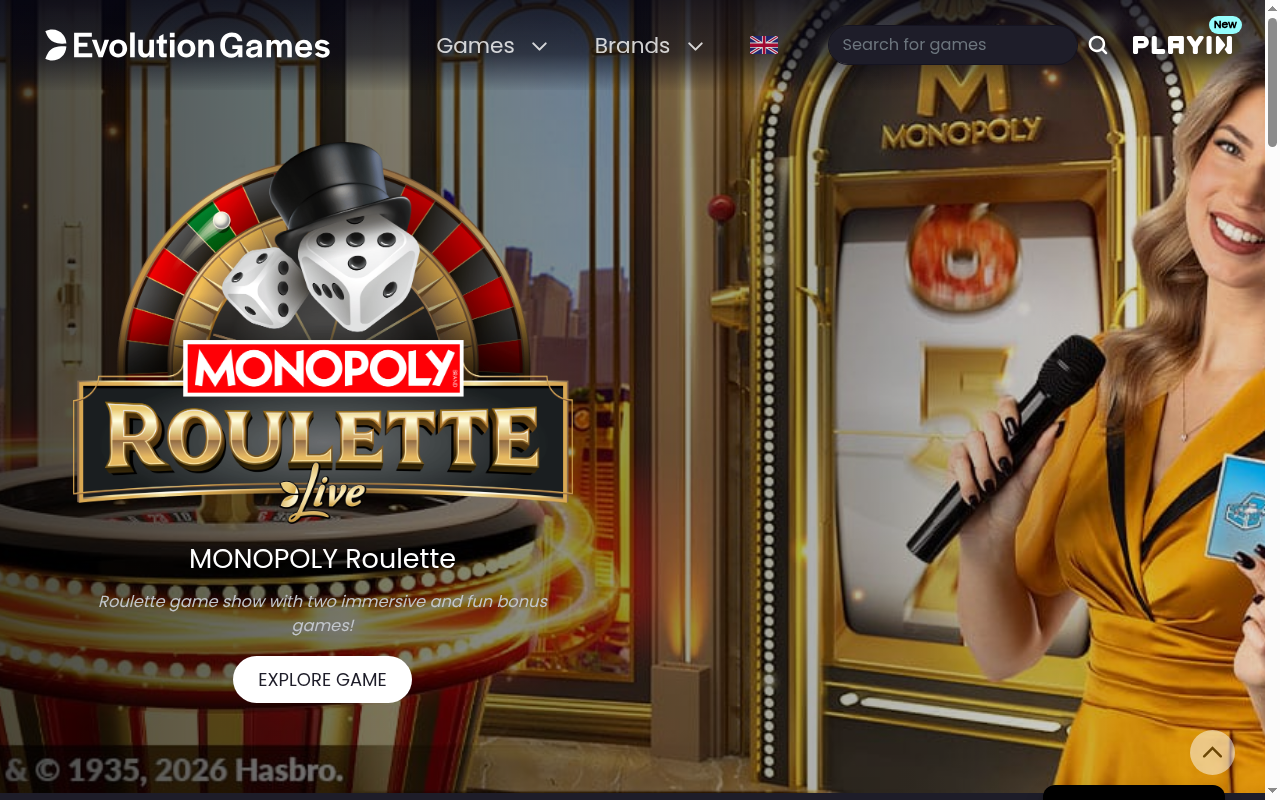 Sección de casino en vivo con crupier real
