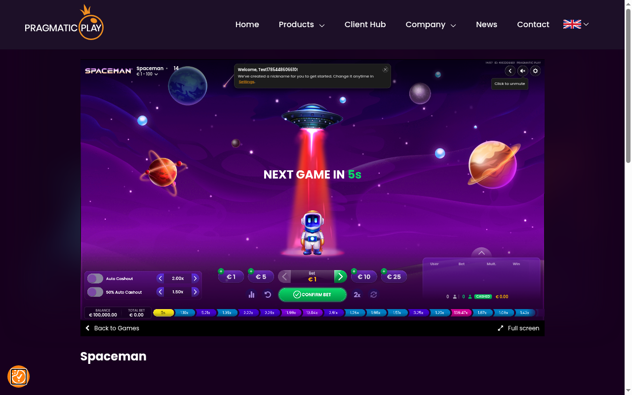 juego crash Spaceman