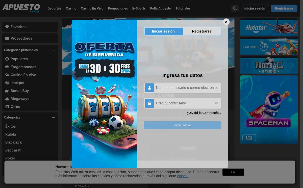 Términos oficiales de la oferta de bienvenida de Apuesto Perú