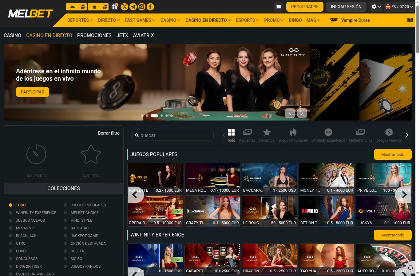 Filtros por proveedor del casino de Melbet (agosto 2026)
