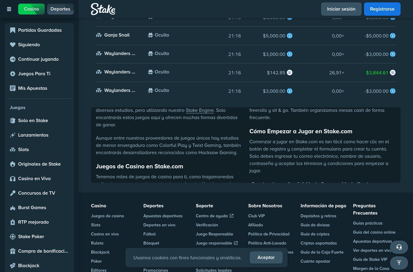 Filtros por proveedor del casino de Stake (agosto 2026)