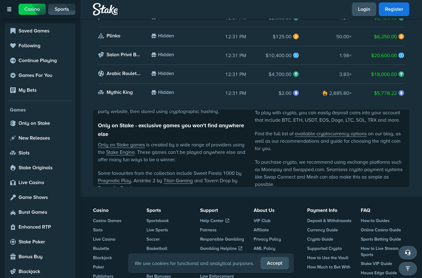 Filtros por proveedor del casino de Stake (agosto 2026)