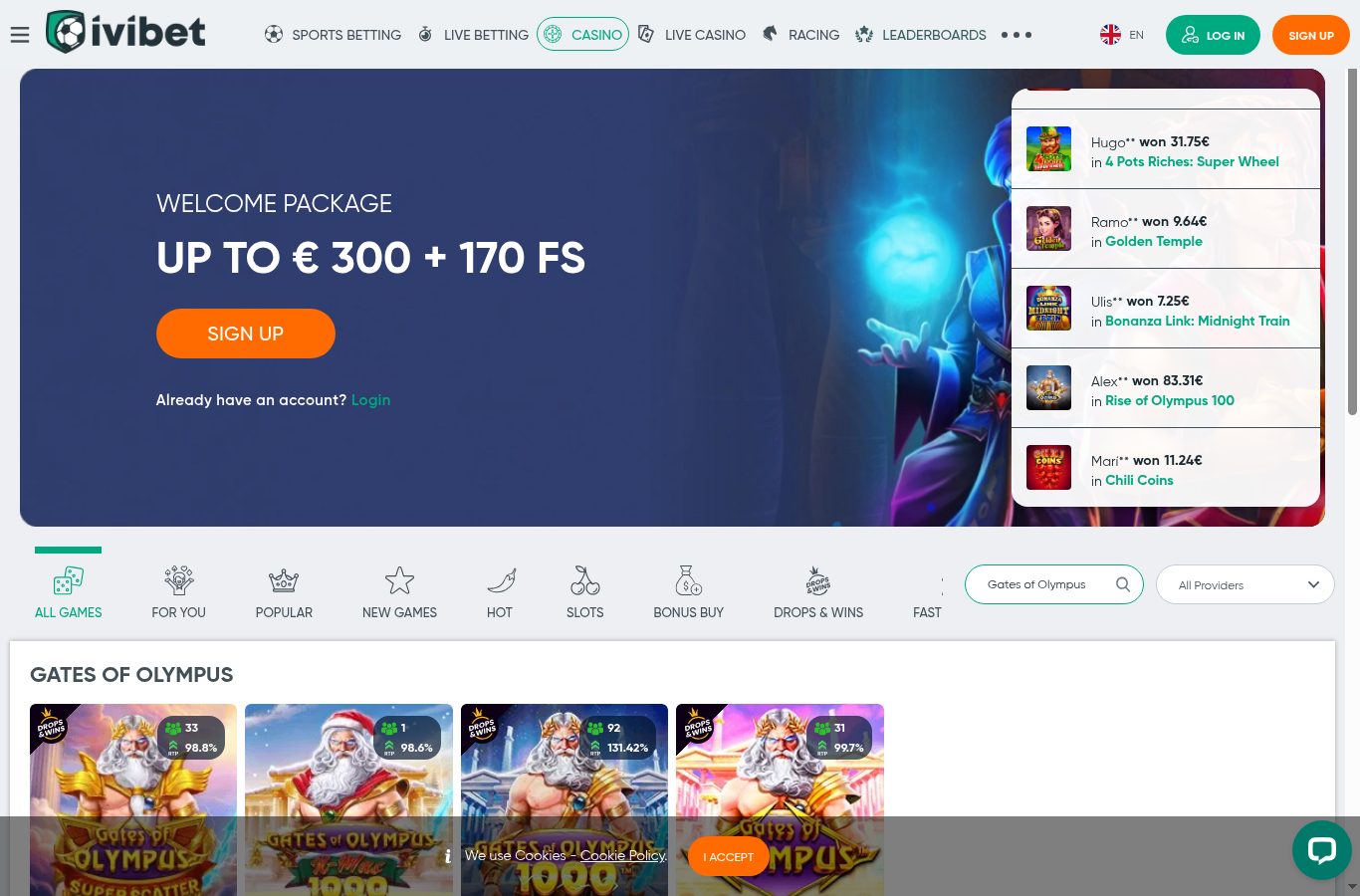 Búsqueda de juegos populares en el casino de IviBet (agosto 2026)