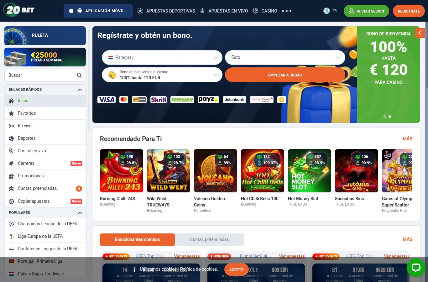 Métodos de pago y sellos de 20Bet vistos desde Paraguay (agosto 2026)