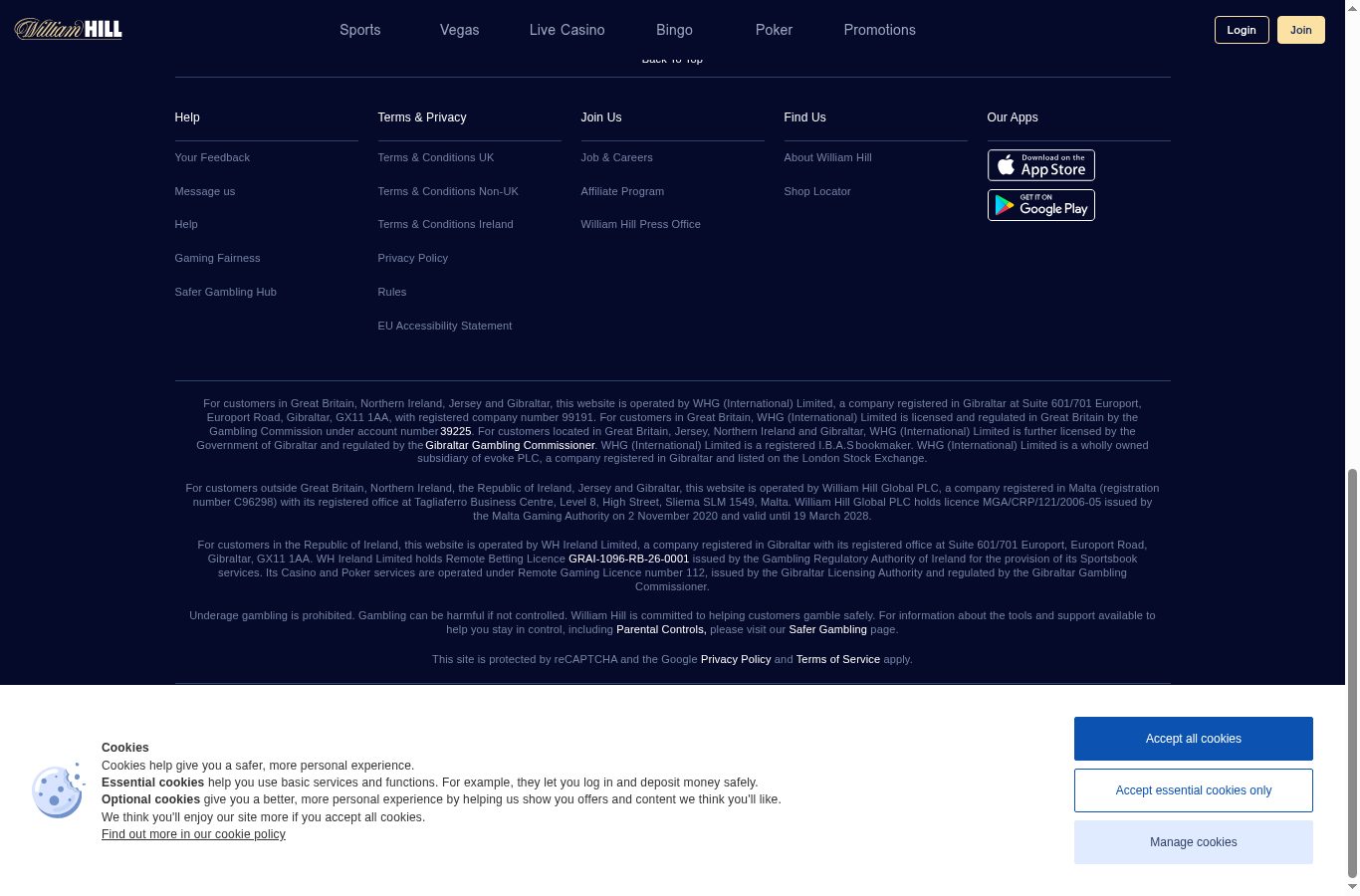 Métodos de pago y sellos de William Hill vistos desde Panamá (agosto 2026)