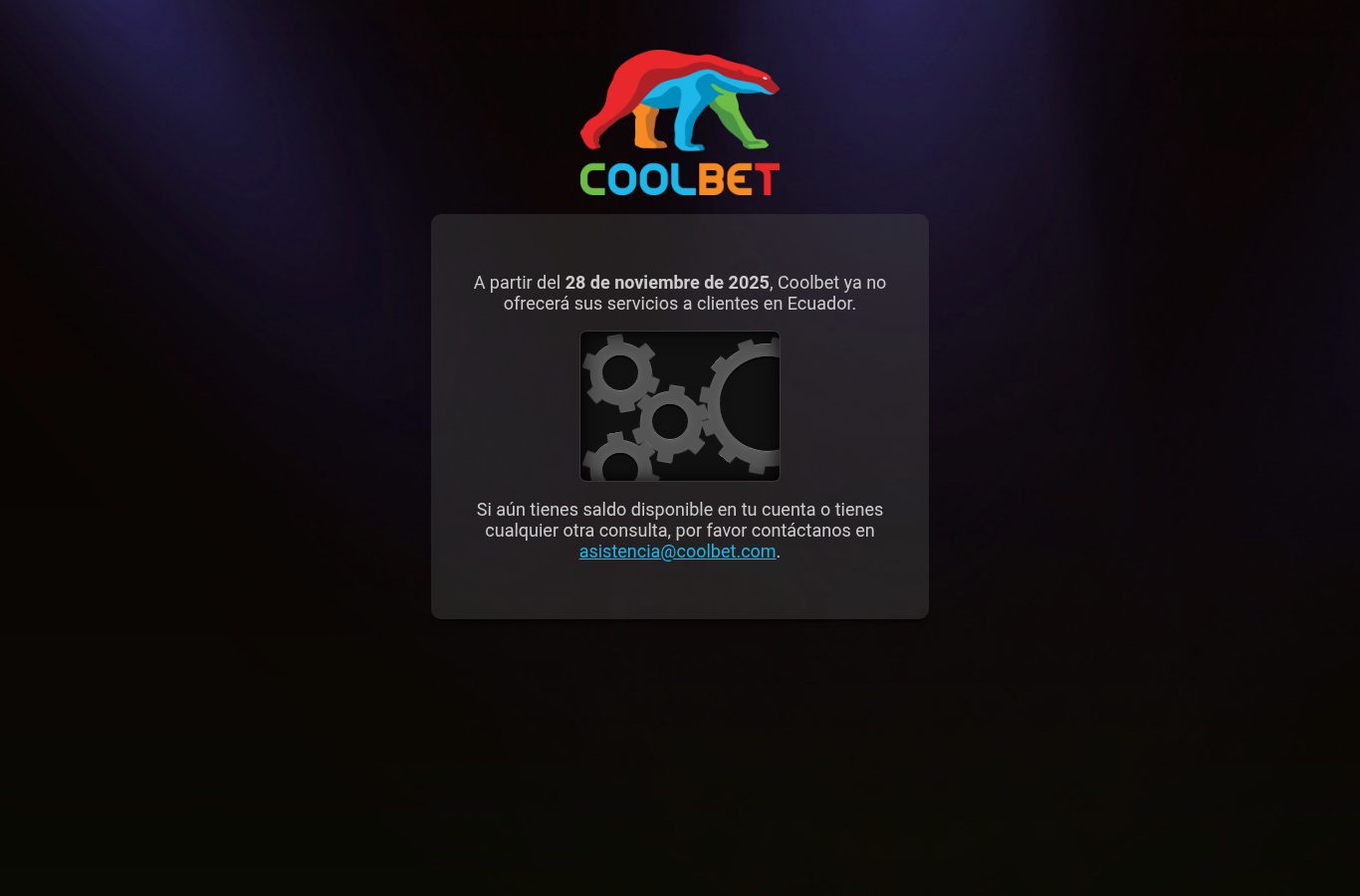 Sección de promociones de Coolbet vista desde Ecuador (agosto 2026)