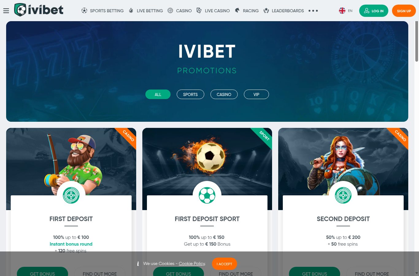 Sección de promociones de IviBet vista desde Paraguay (agosto 2026)