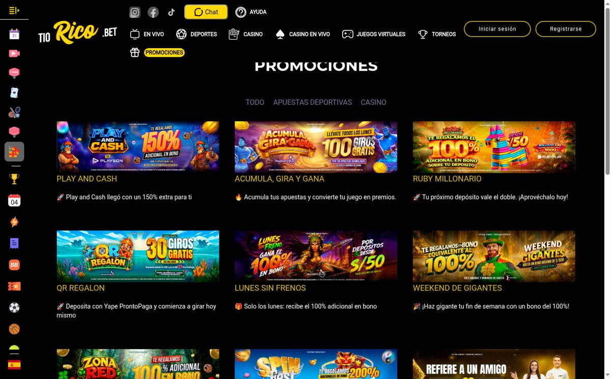 Promociones vigentes de Tío Rico: bonos de recarga y giros